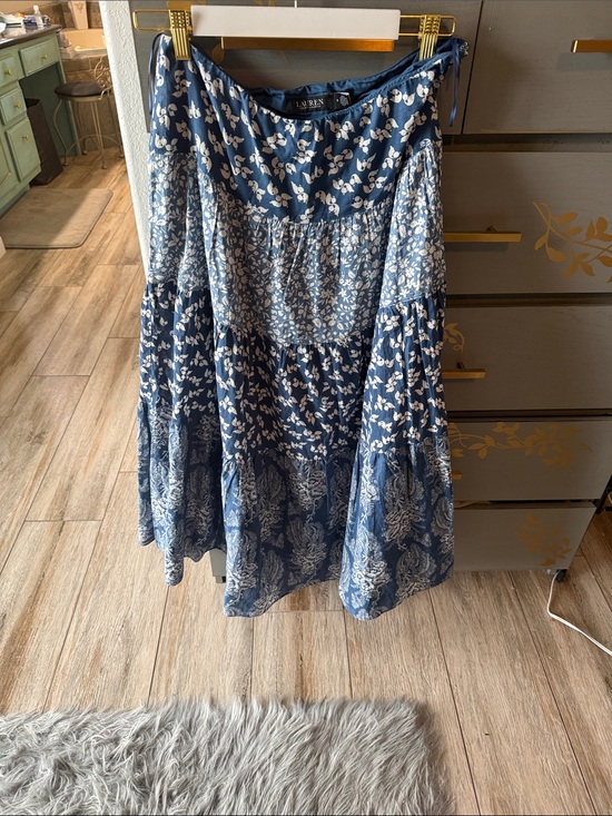 Lauren Ralph Lauren Dresses & Skirts - Lauren Ralph Lauren Blue and White Floral Maxi Skirt